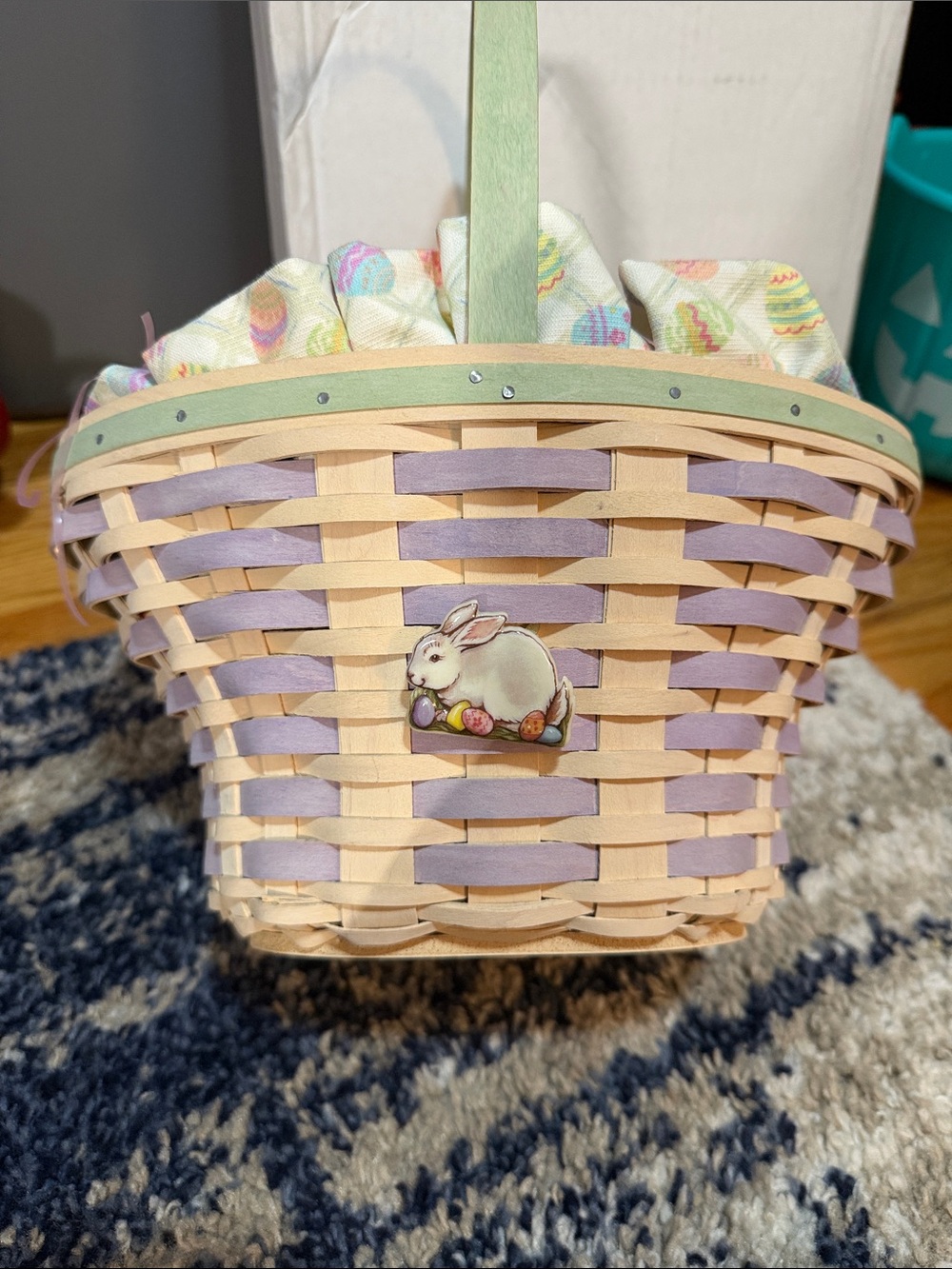 Longaberger Kids Easter Basket - Lavender & Mint Accents